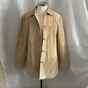 BERNARDO Suede Button Pocket Jacket size L